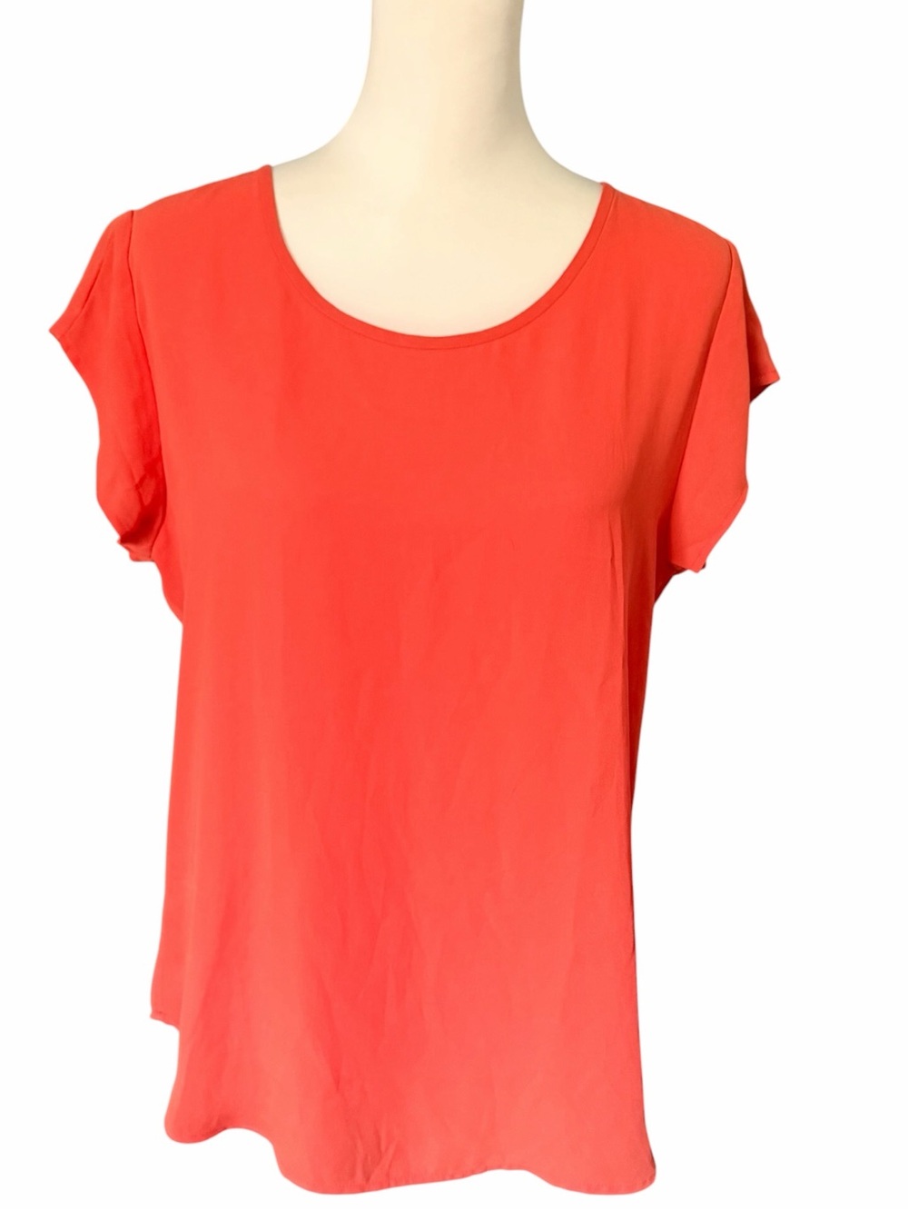 Ann Taylor Short Sleeve Orange Top Medium